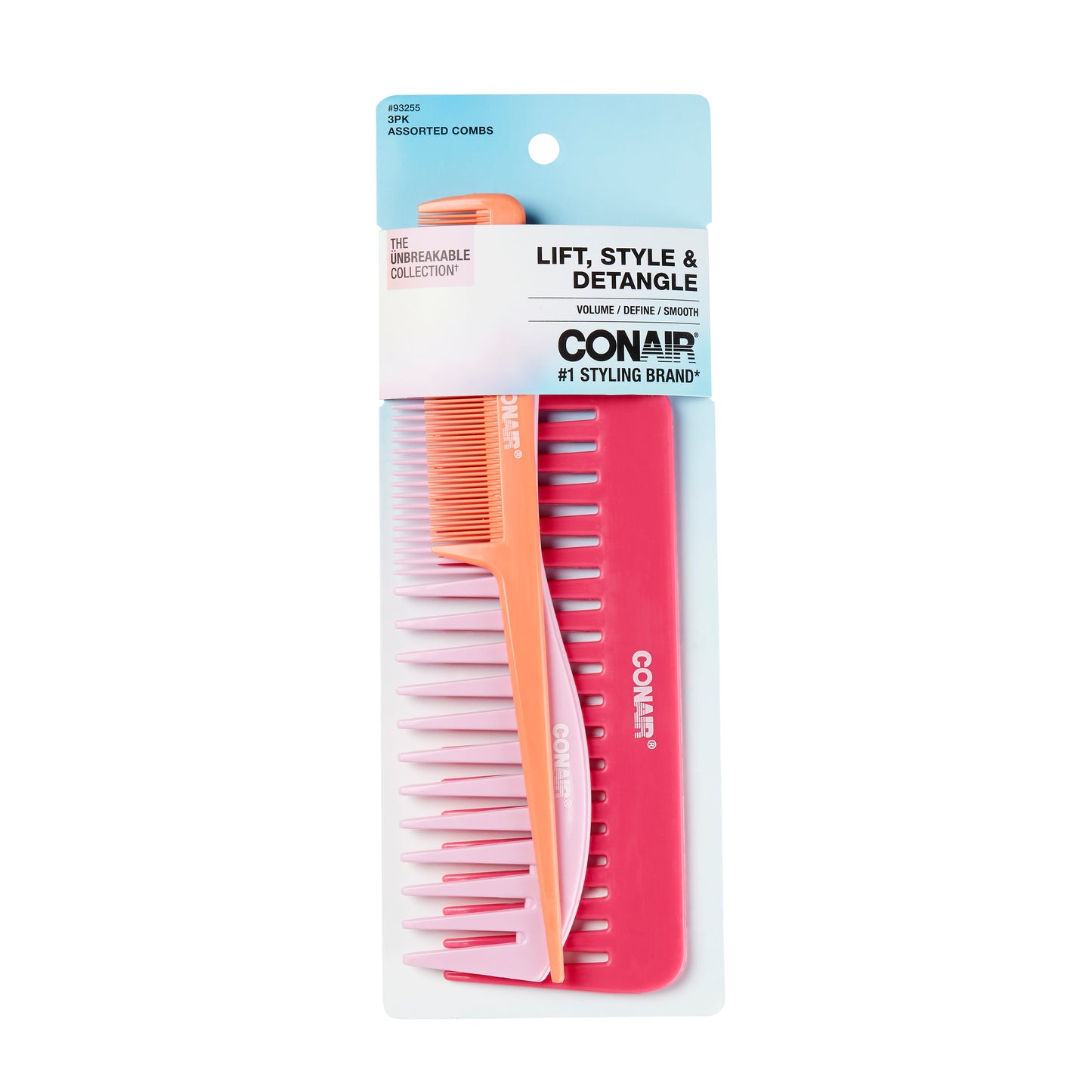 CO Set Peine Unbreakable 3pk lift+style+detangle