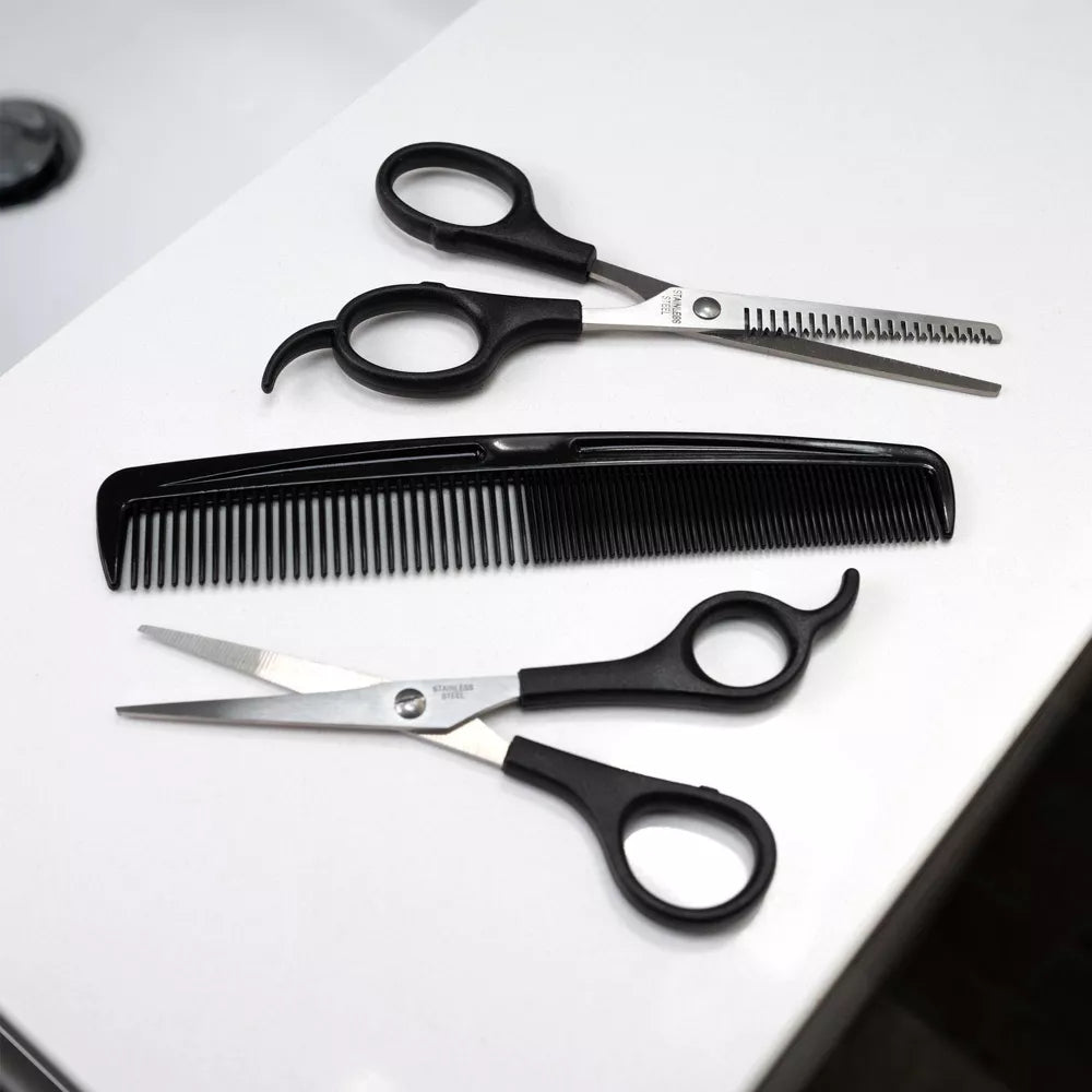 Scissors 3-pk shear w/comb
