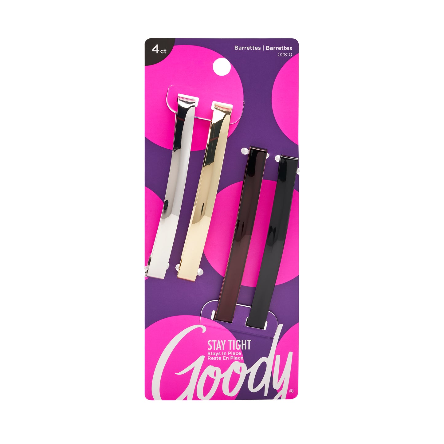 Acc Metal Domed Barrette x4