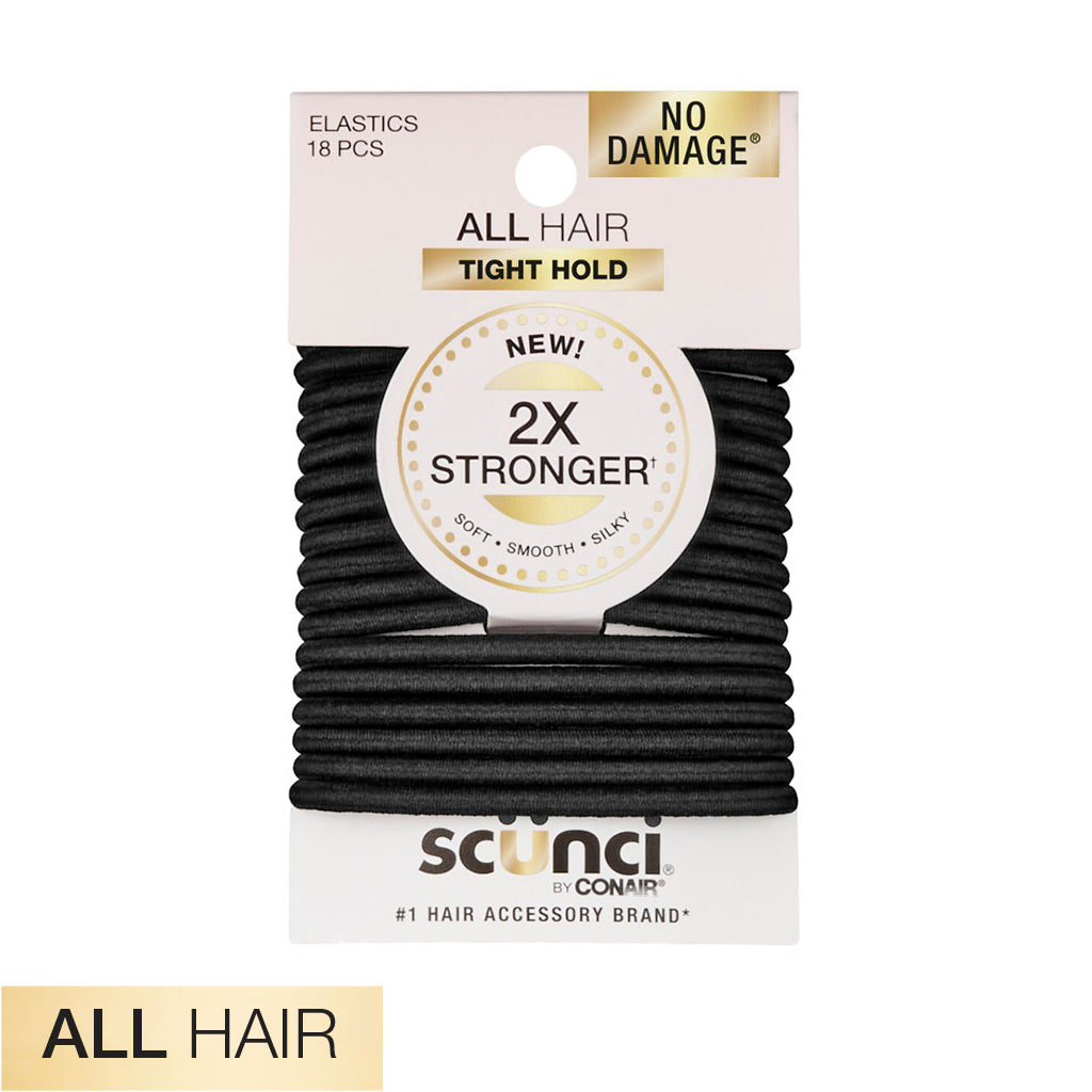 CO Scunci 2x stronger elastic 18pk all-hair negra