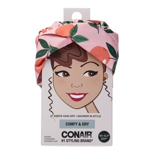 CO GRWM Shower Cap no slip grip orange print